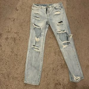 Ripped boyfriend jeans